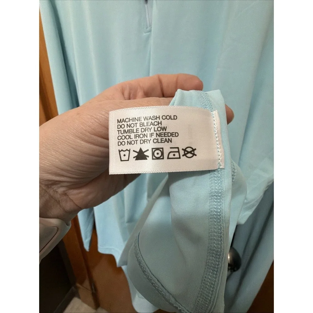 ORVIS Men's XXL light Blue 1/4 Zip Pullover Lightweight Long Sleeve Performance